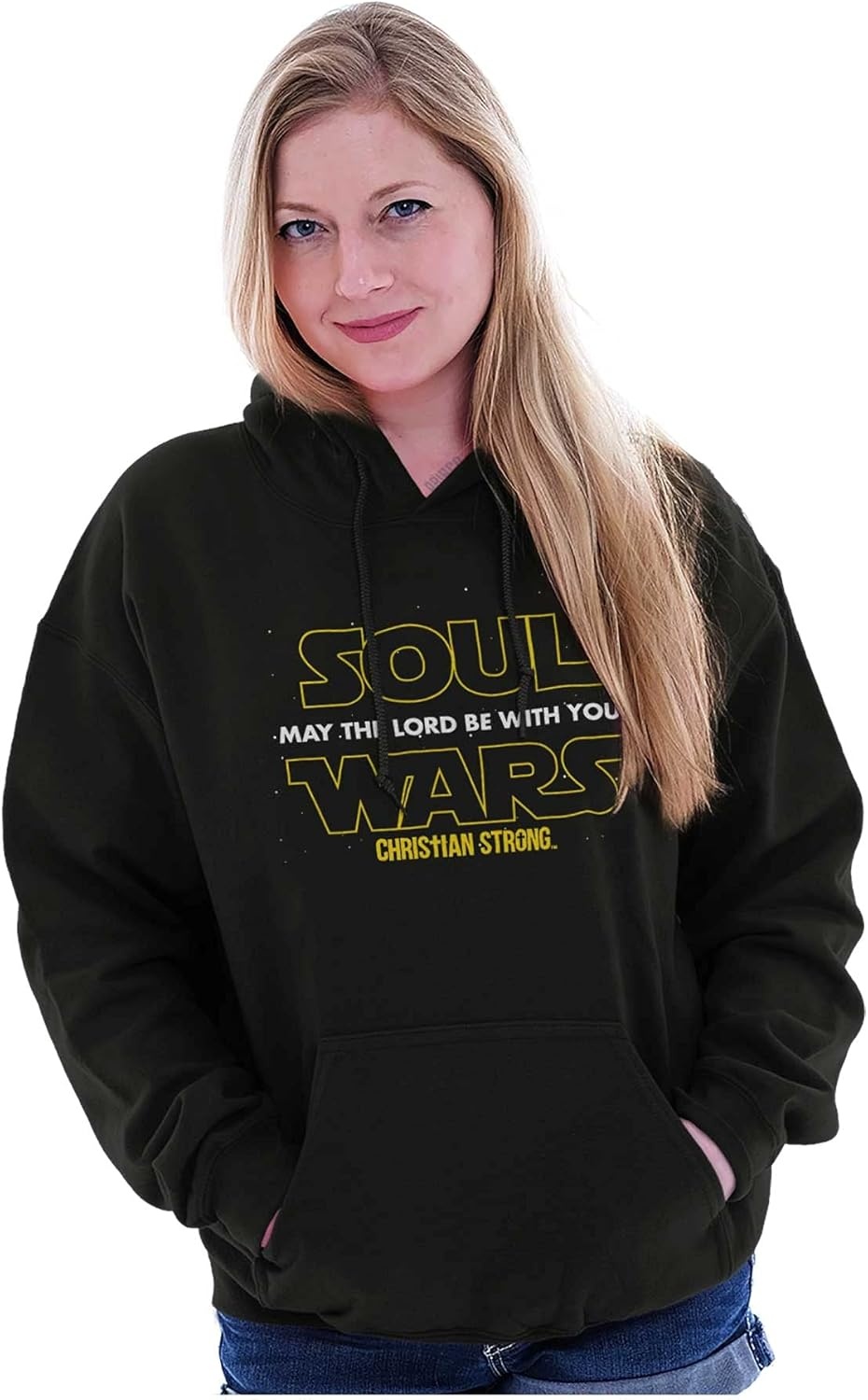 image:imageBrisco Brands May The Lord Be With You Christian Hoodie Sweatshirt Women MenBlack