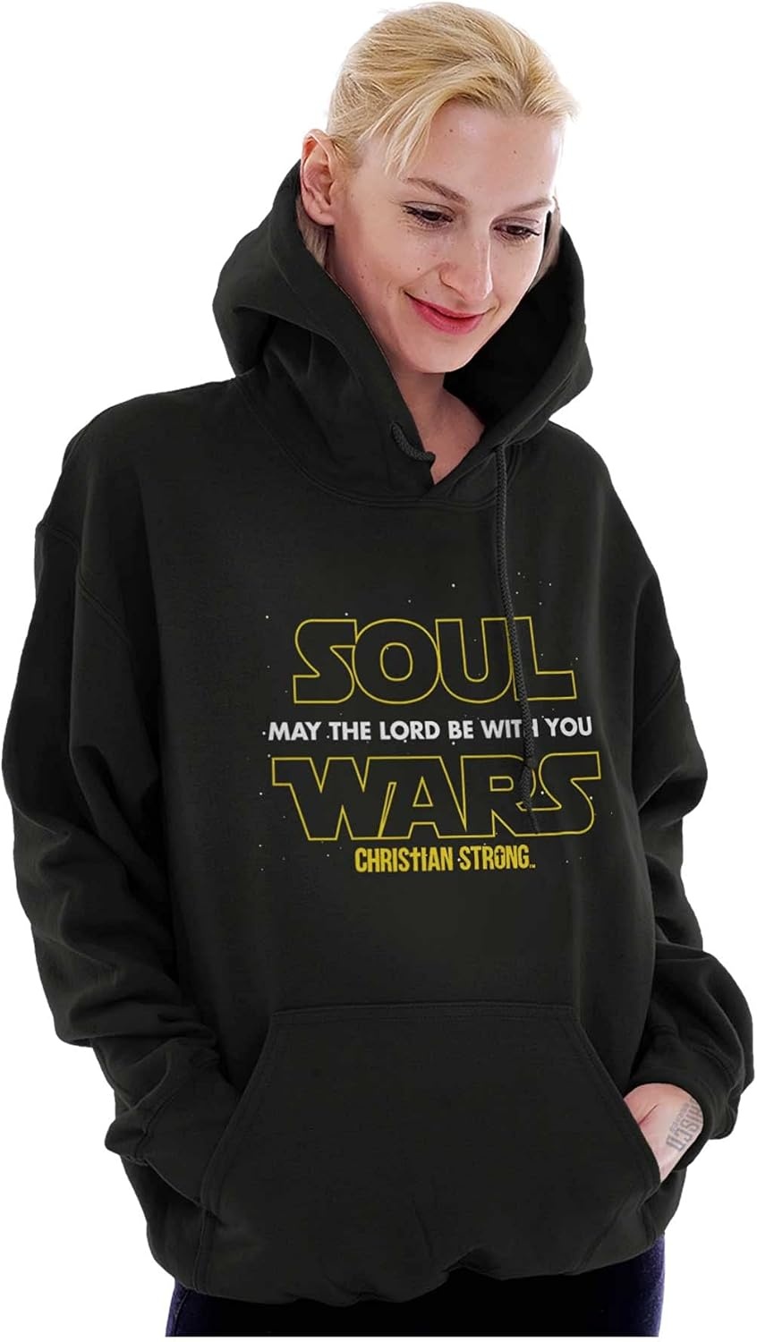 image:imageBrisco Brands May The Lord Be With You Christian Hoodie Sweatshirt Women MenBlack