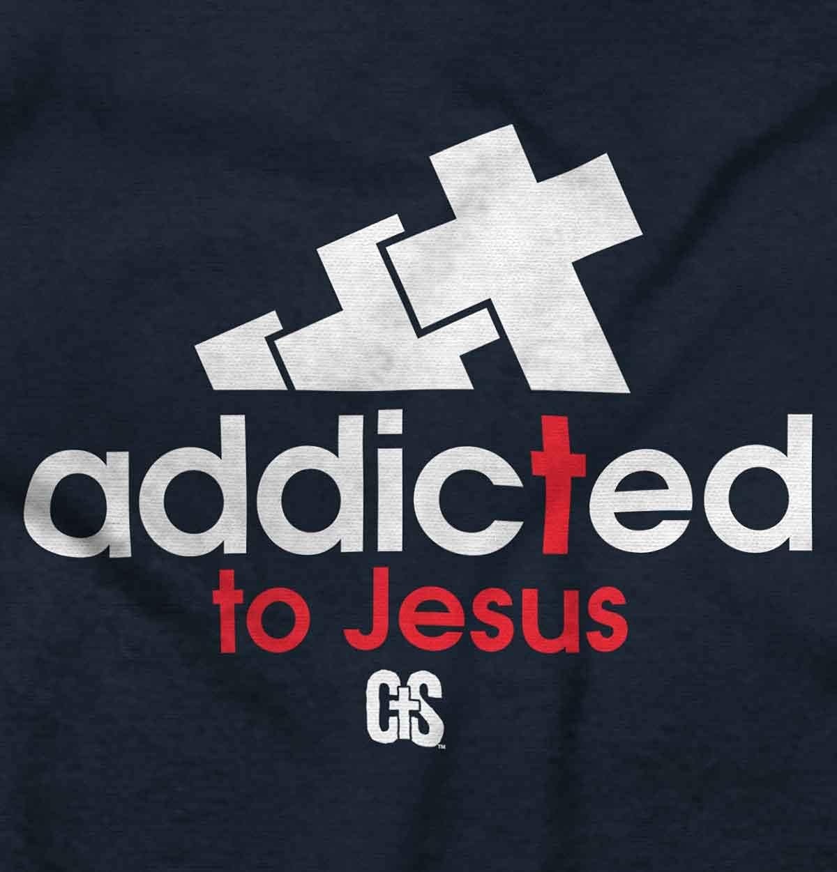 image:imageBrisco Brands Punny Christian Addicted to Jesus Hoodie Sweatshirt Women MenNavy