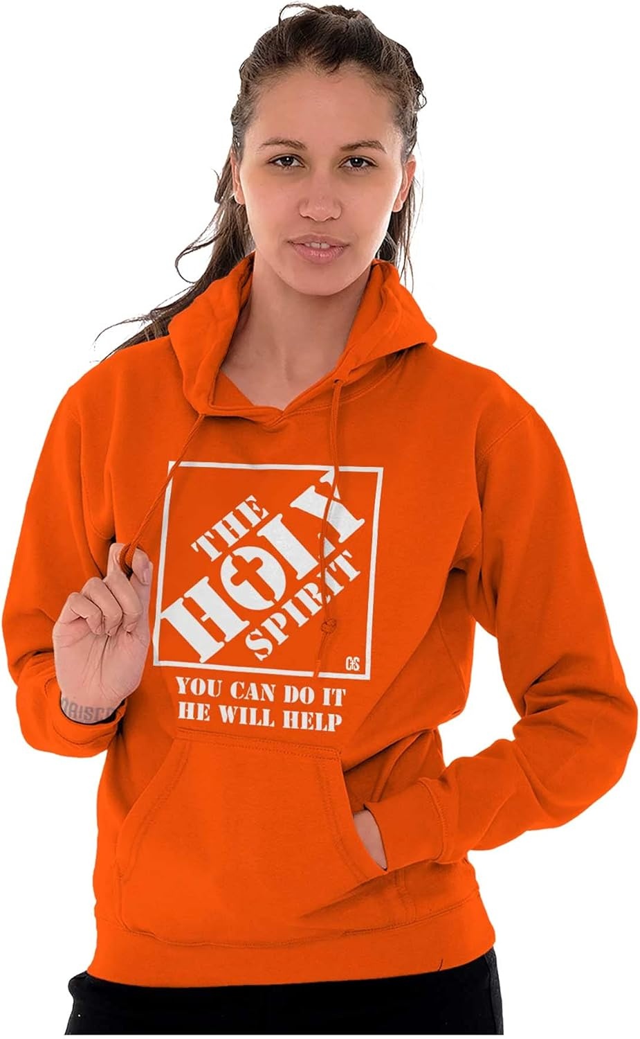 image:imageBrisco Brands Punny Christian Holy Spirit Faith Hoodie Sweatshirt Women MenOrange