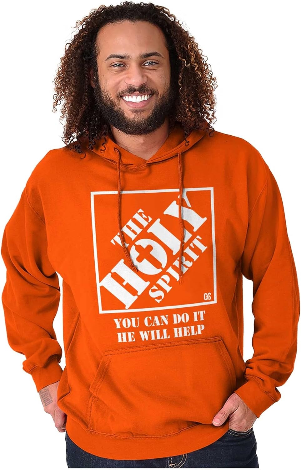 image:imageBrisco Brands Punny Christian Holy Spirit Faith Hoodie Sweatshirt Women MenOrange