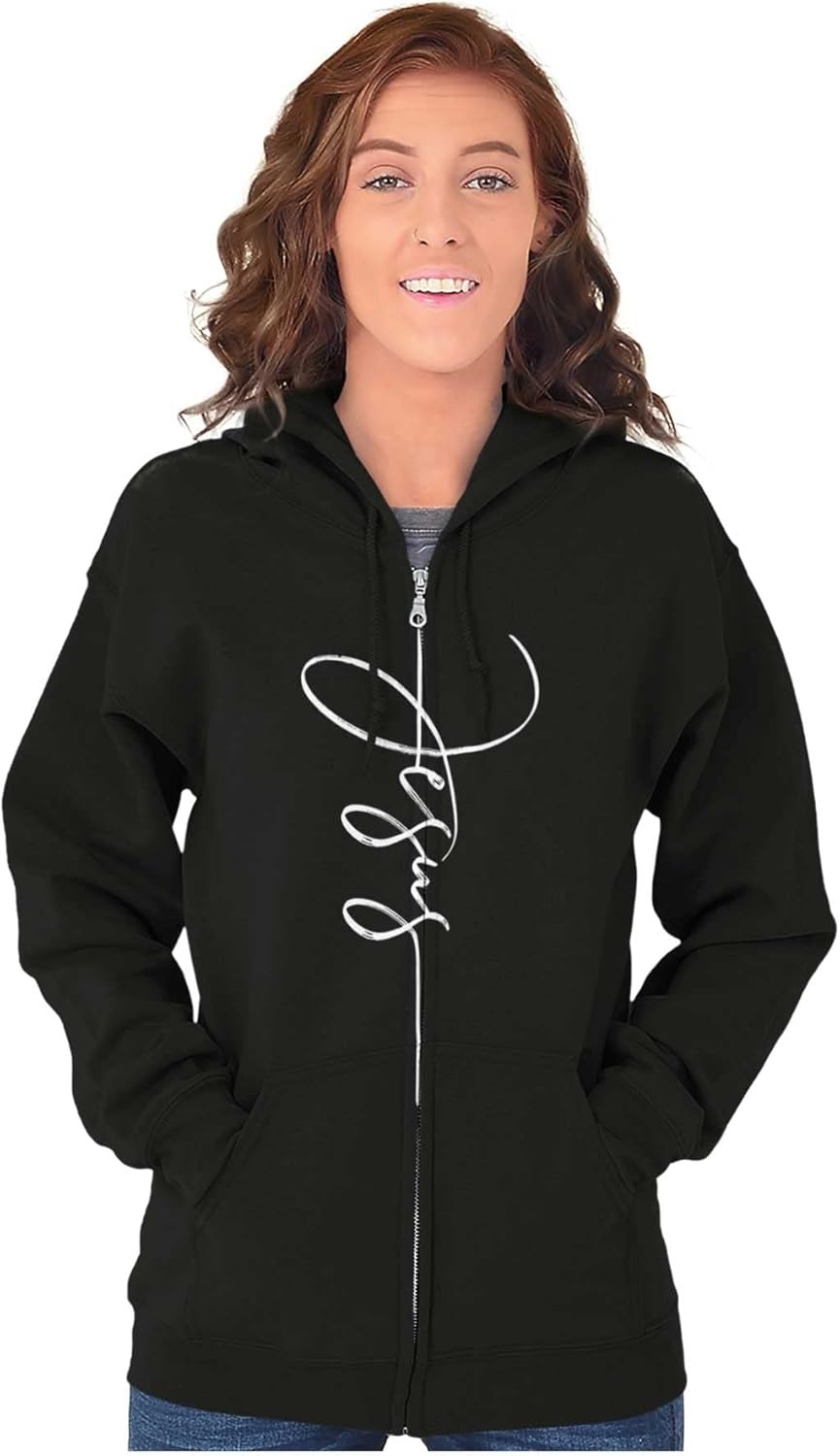 image:imageJesus Christ Cursive Christian Zip Hoodie Sweatshirt Women