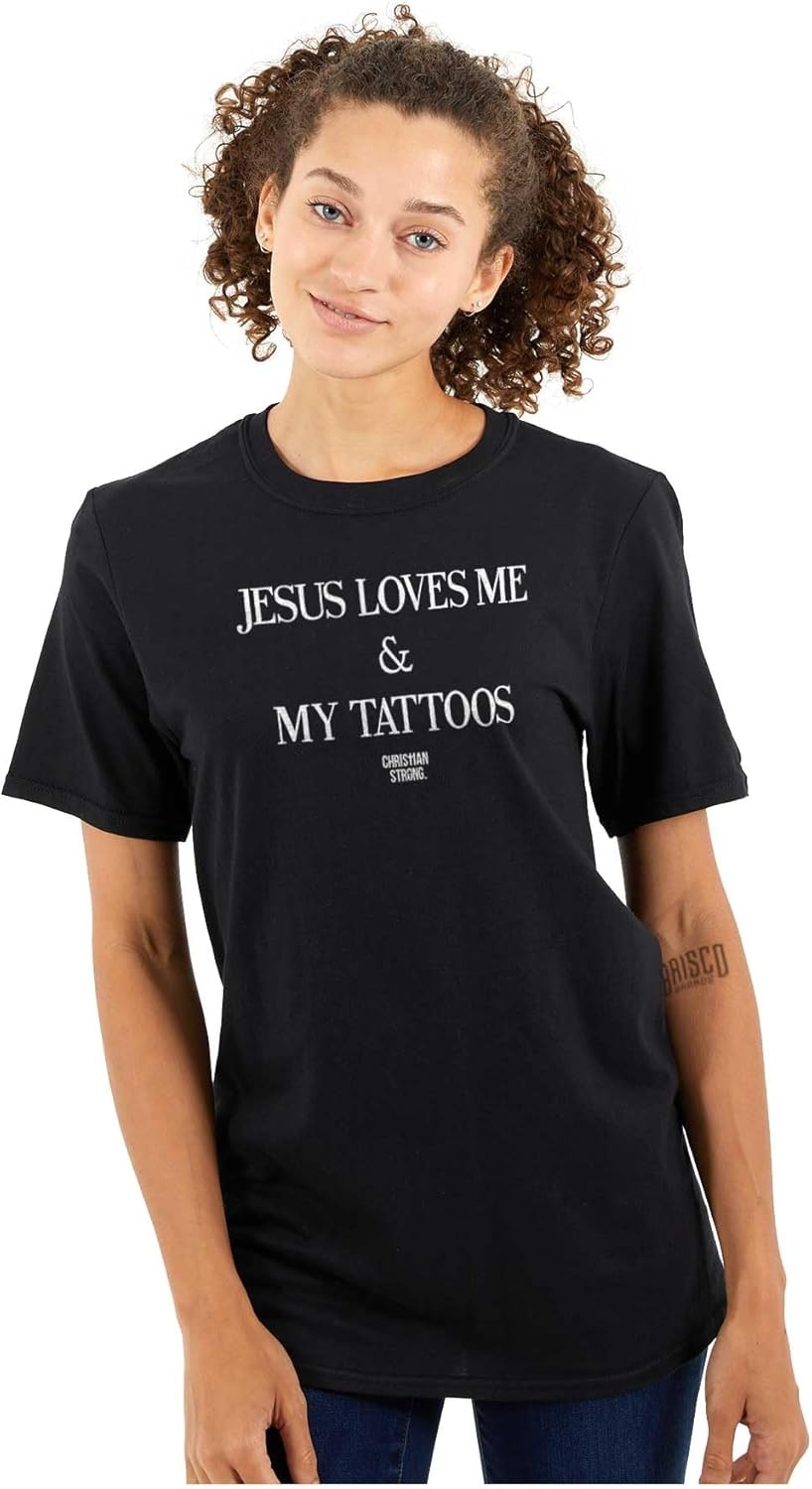 image:imageJesus Love Me and My Tattoos Womens Graphic T Shirt TeesBlack