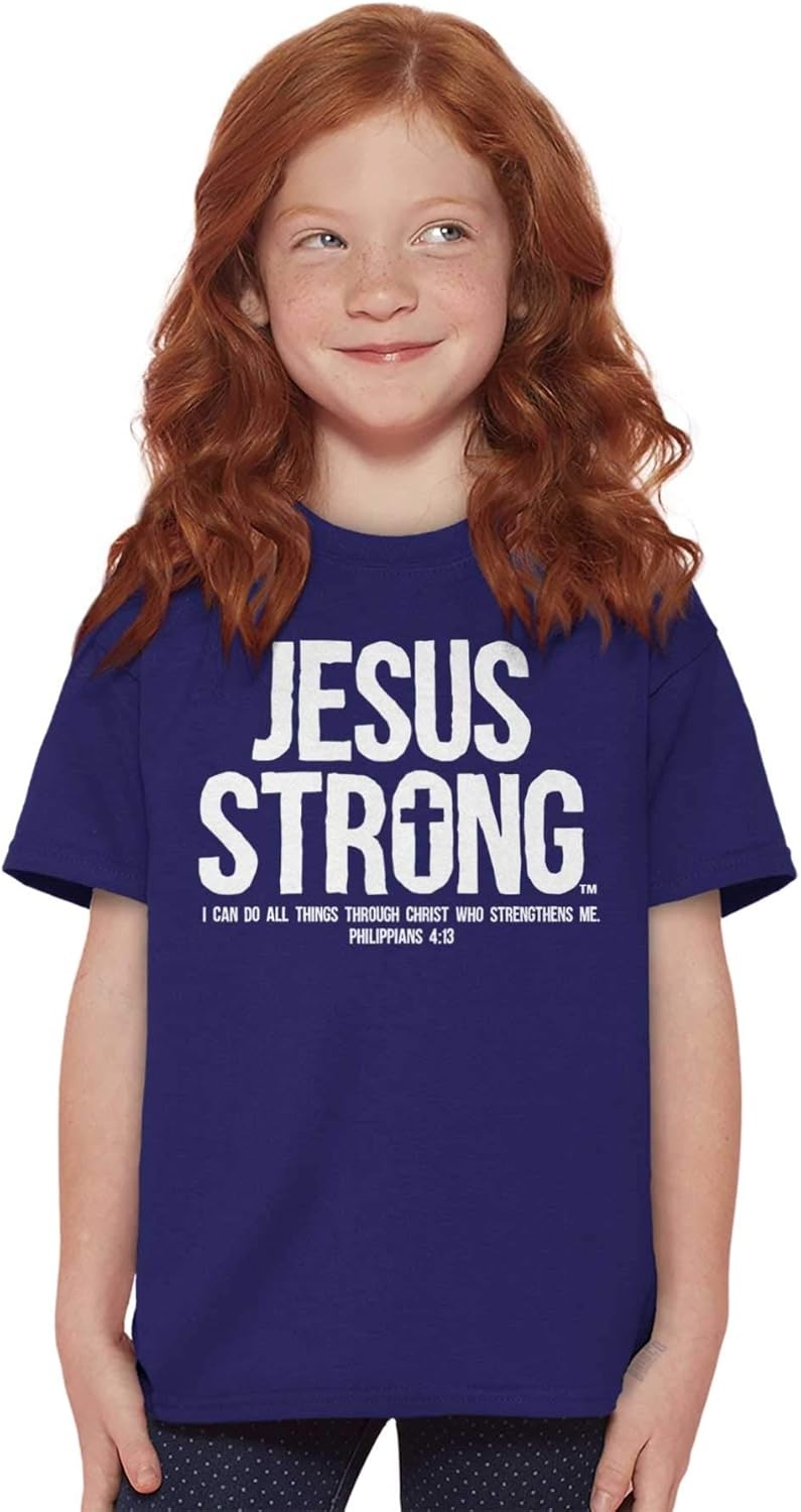 image:imageJesus Strong Philippians 413 Bible Crewneck T Shirts Boy GirlPurple