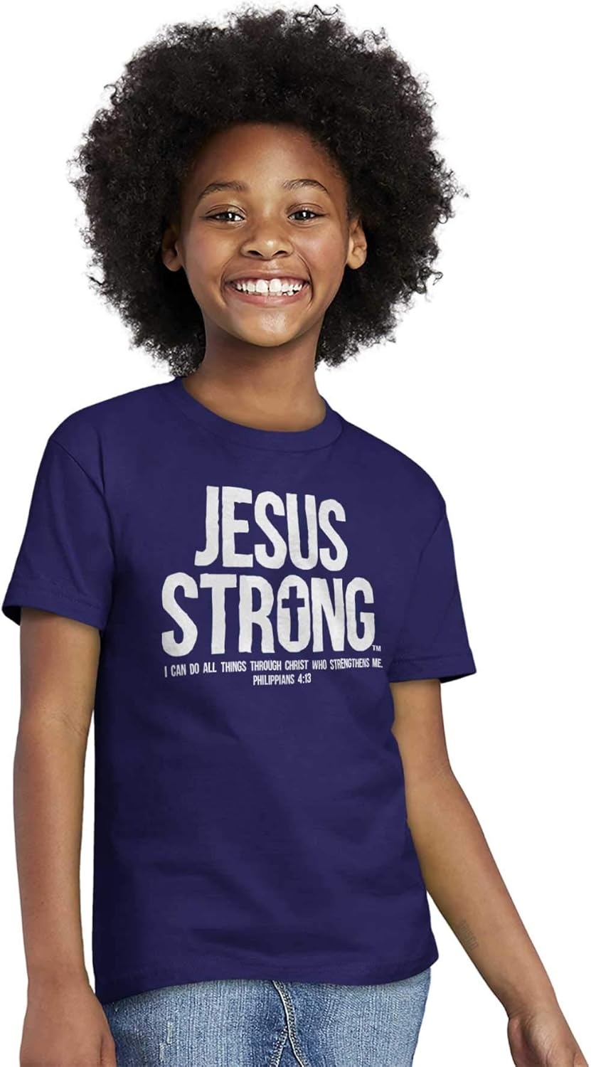 image:imageJesus Strong Philippians 413 Bible Crewneck T Shirts Boy GirlPurple
