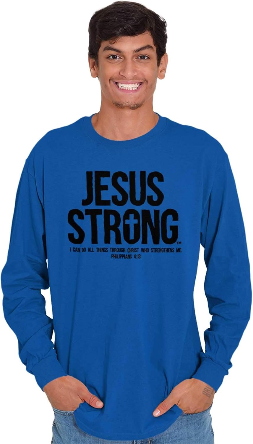 image:imageJesus Strong Philippians 413 Bible Long Sleeve Tshirt Men Women Royal