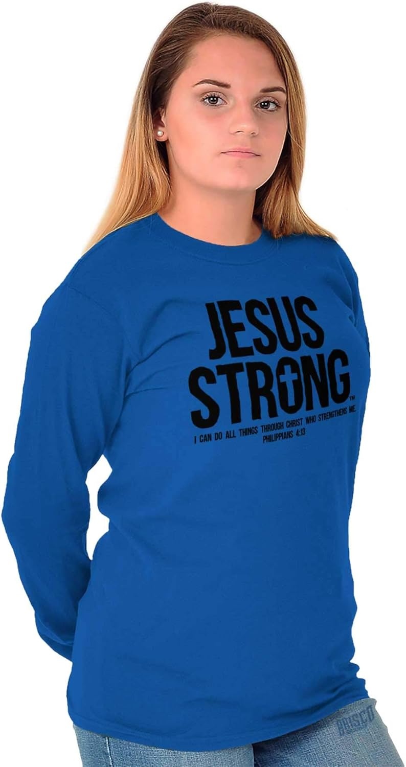 image:imageJesus Strong Philippians 413 Bible Long Sleeve Tshirt Men Women Royal