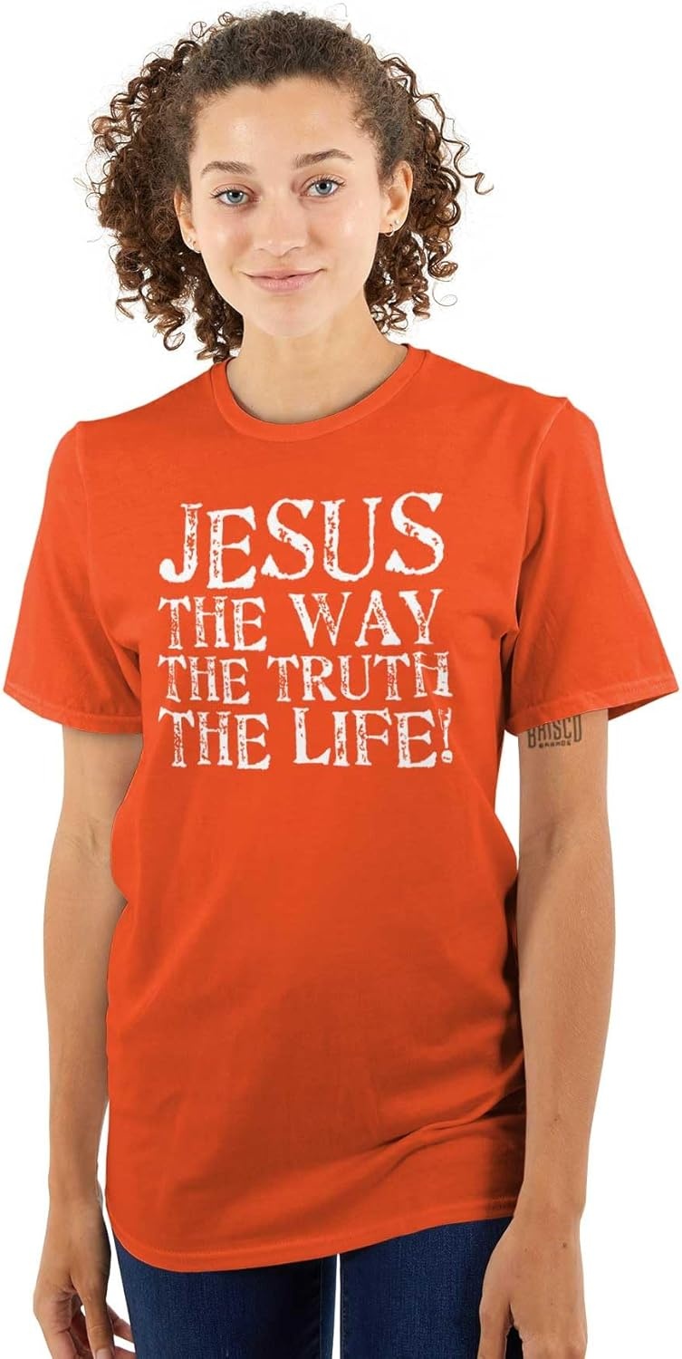 image:imageJesus The Way Truth Life Christian Graphic T Shirt Men or WomenOrange