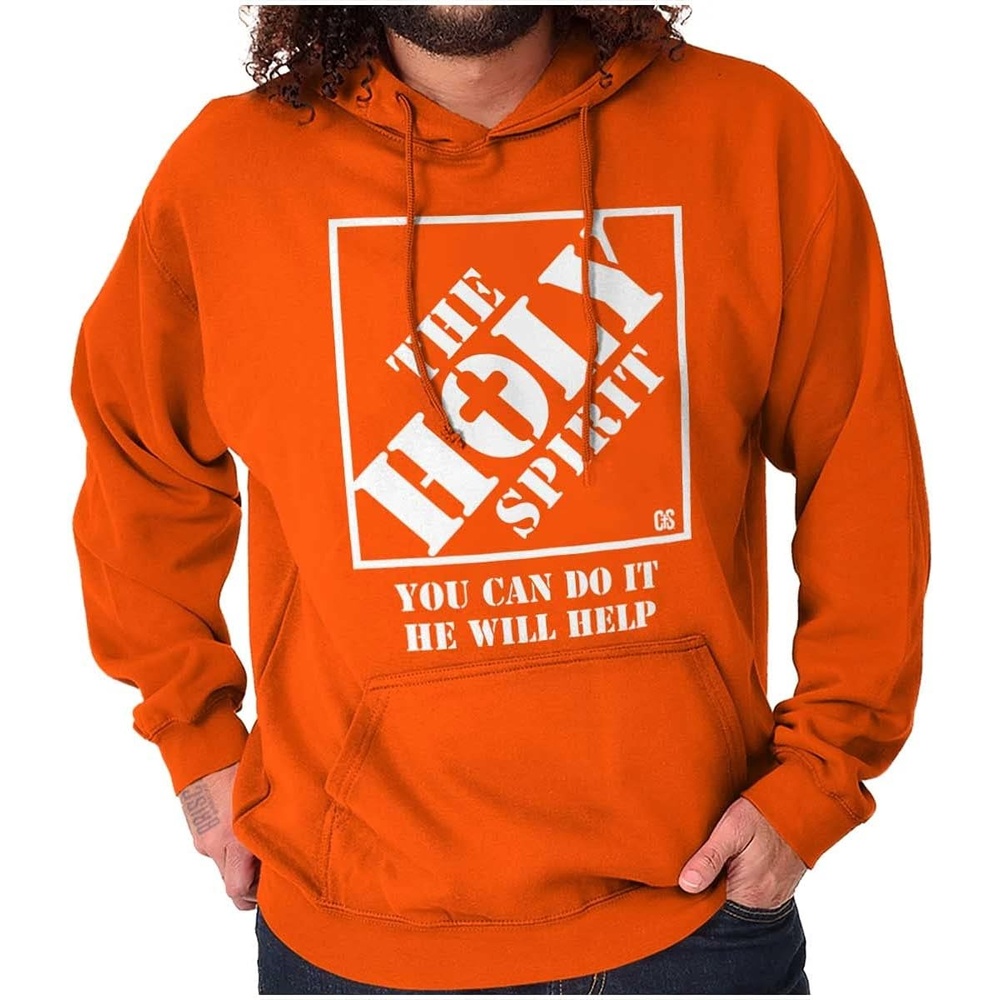 image:imageBrisco Brands Punny Christian Holy Spirit Faith Hoodie Sweatshirt Women MenOrange