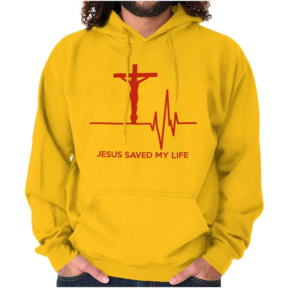 image:imageChristian Strong Jesus Saved My Life Crucifix Hoodie Sweatshirt Women Men Gold