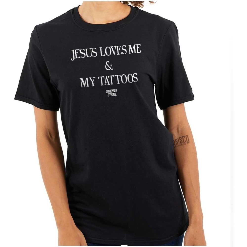 image:imageJesus Love Me and My Tattoos Womens Graphic T Shirt TeesBlack
