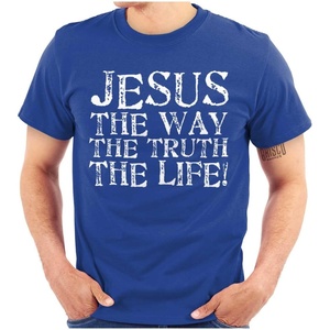 Jesus The Way Truth Life Christian Graphic T Shirt Men or Women(Royal)