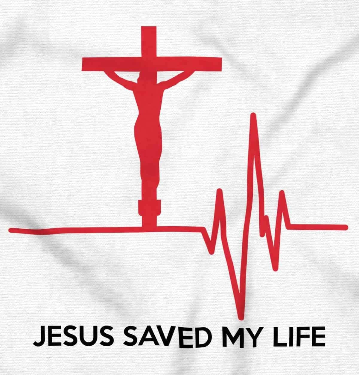 image:imageBrisco Brands Jesus Saved My Life Crucifix Sweatshirt for Men or WomenWhite