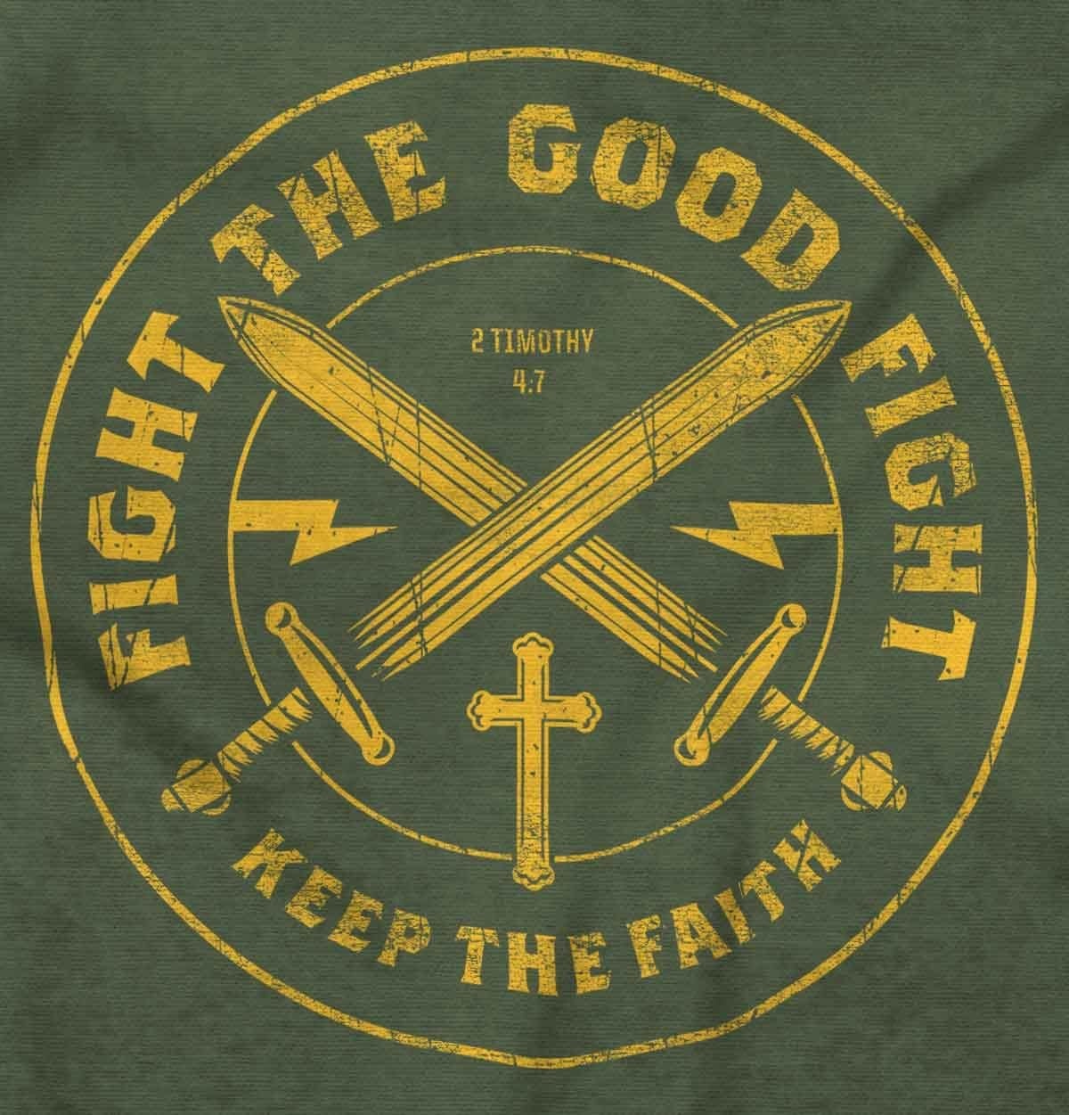 image:imageBrisco Brands Keep Faith Christian Bible Scripture Mens Long Sleeve Tee T ShirtMilitary Green