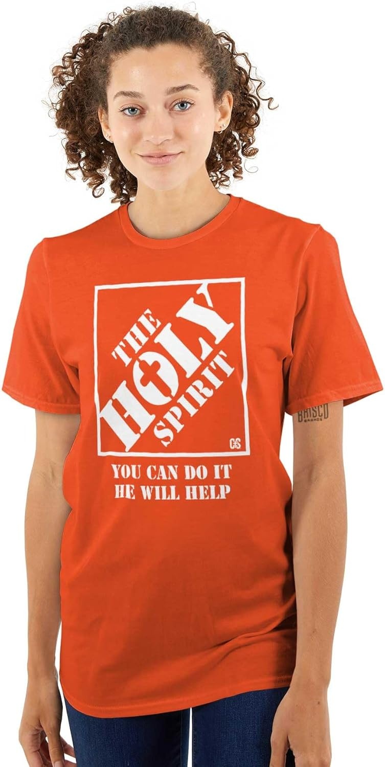 image:imageBrisco Brands Punny Christian Holy Spirit Faith Graphic T Shirt Men or WomenOrange