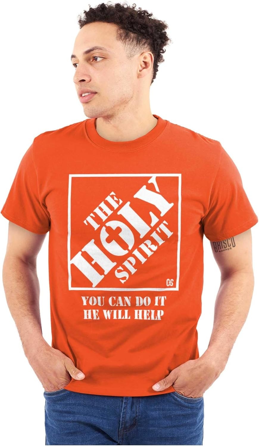 image:imageBrisco Brands Punny Christian Holy Spirit Faith Graphic T Shirt Men or WomenOrange