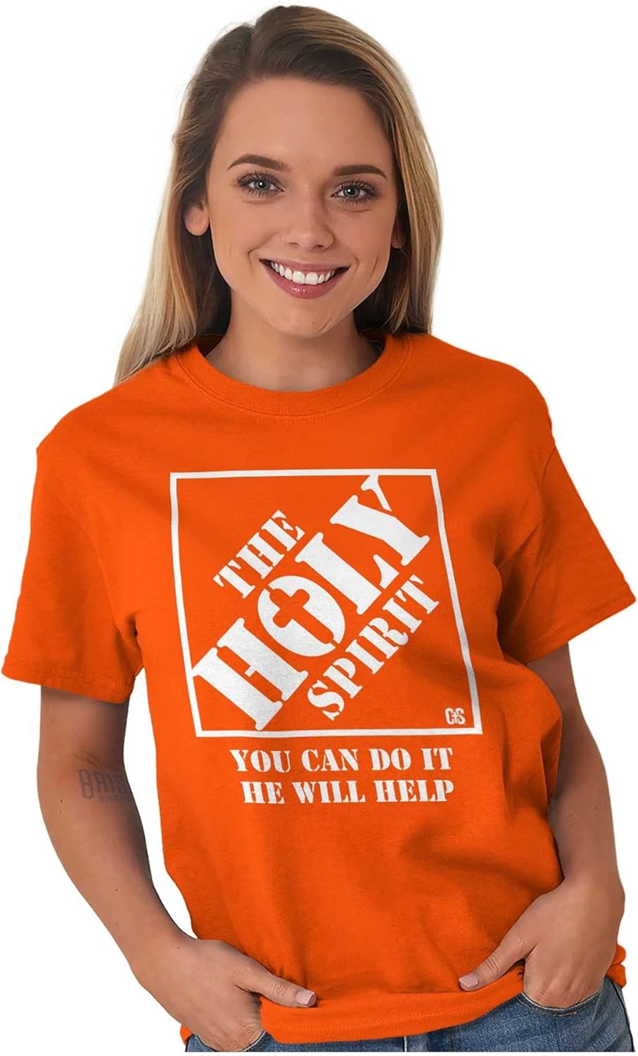 image:imageBrisco Brands Punny Christian Holy Spirit Faith Graphic T Shirt Men or WomenOrange