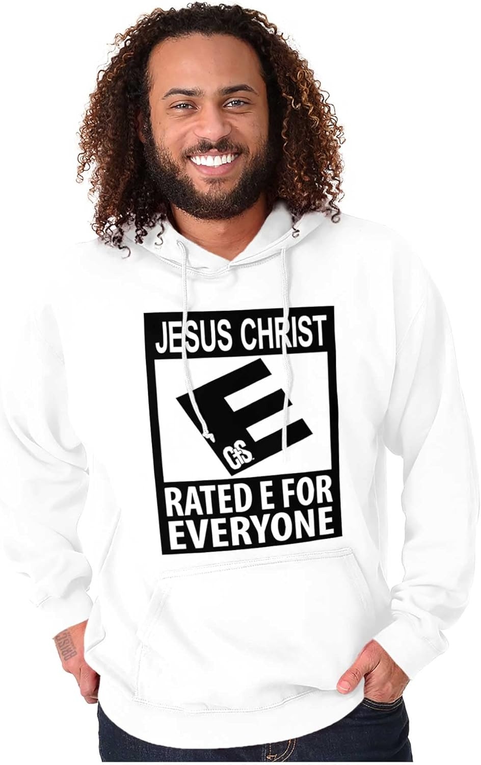 image:imageBrisco Brands Punny Christian Jesus is for Everyone Hoodie Sweatshirt Women MenWhite