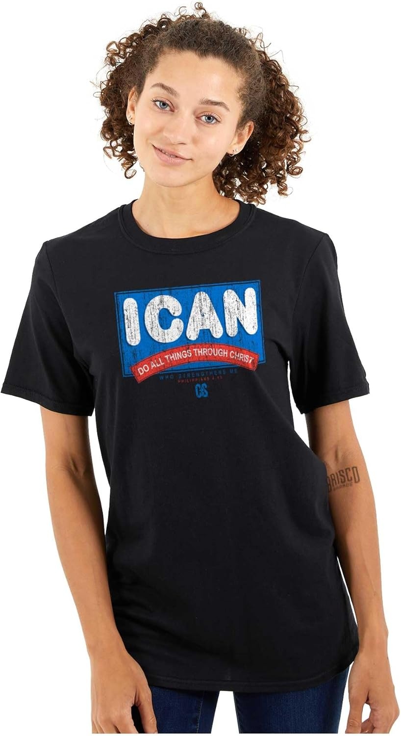 image:imageBrisco Brands Punny Christian Phillipians Quote Graphic T Shirt Men or WomenBlack