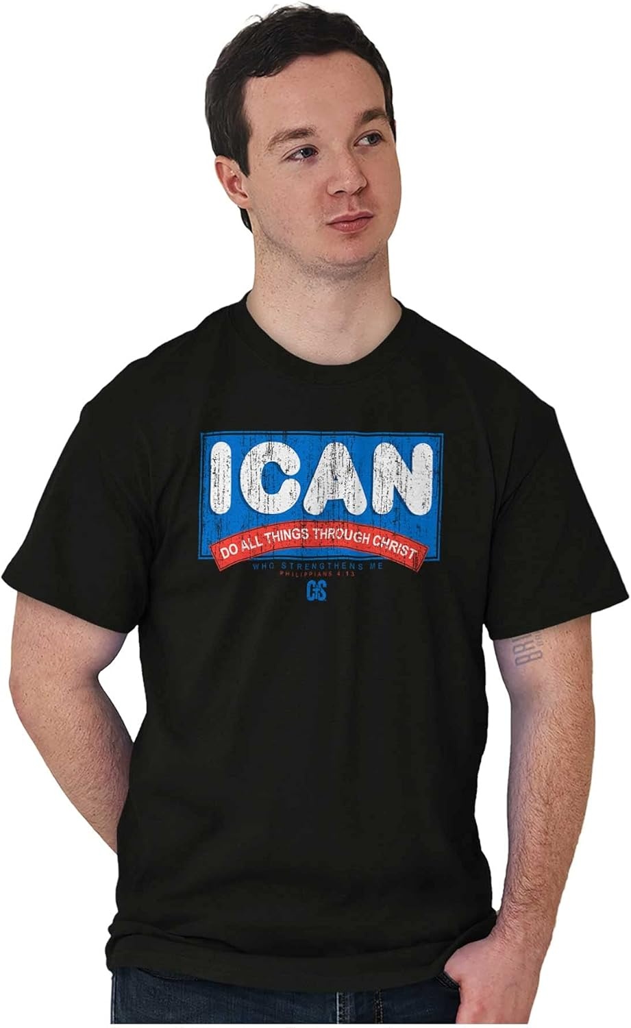 image:imageBrisco Brands Punny Christian Phillipians Quote Graphic T Shirt Men or WomenBlack