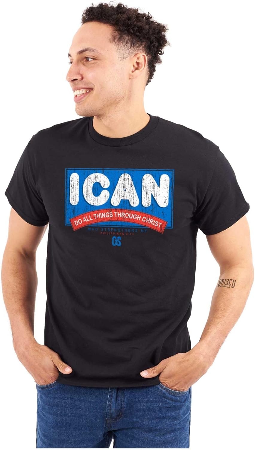 image:imageBrisco Brands Punny Christian Phillipians Quote Graphic T Shirt Men or WomenBlack