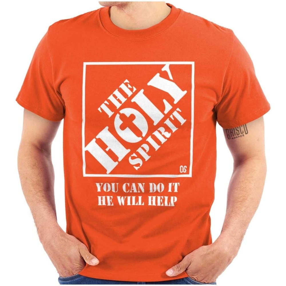 image:imageBrisco Brands Punny Christian Holy Spirit Faith Graphic T Shirt Men or WomenOrange