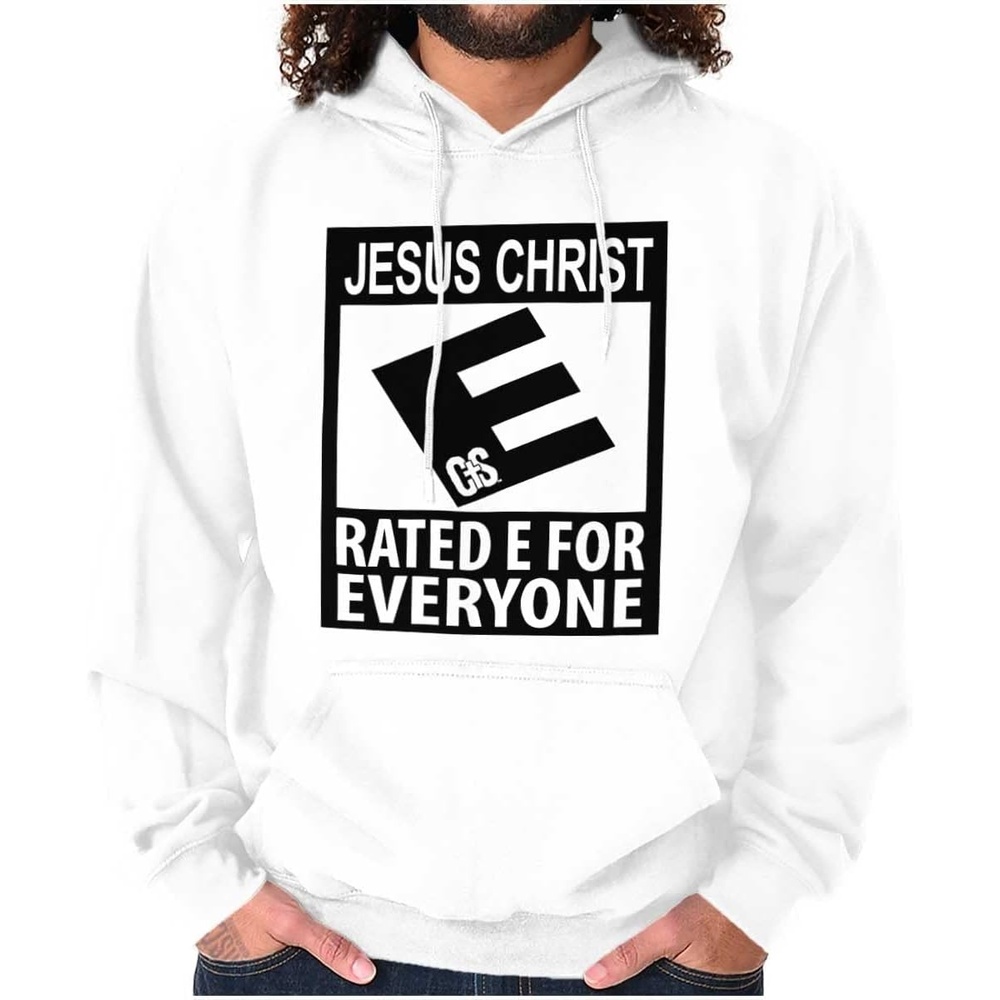 image:imageBrisco Brands Punny Christian Jesus is for Everyone Hoodie Sweatshirt Women MenWhite