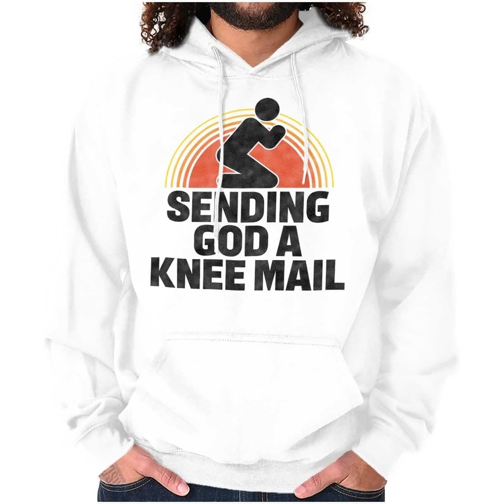 image:imageBrisco Brands Sending God A Knee Mail Christian Hoodie Sweatshirt Women MenWhite