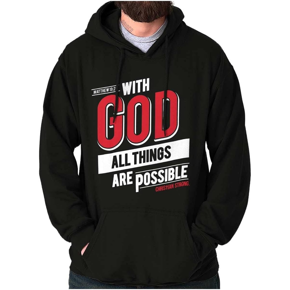 image:imageBrisco Brands With God All Things Are Possible Hoodie Hooded Sweatshirt MenBlack