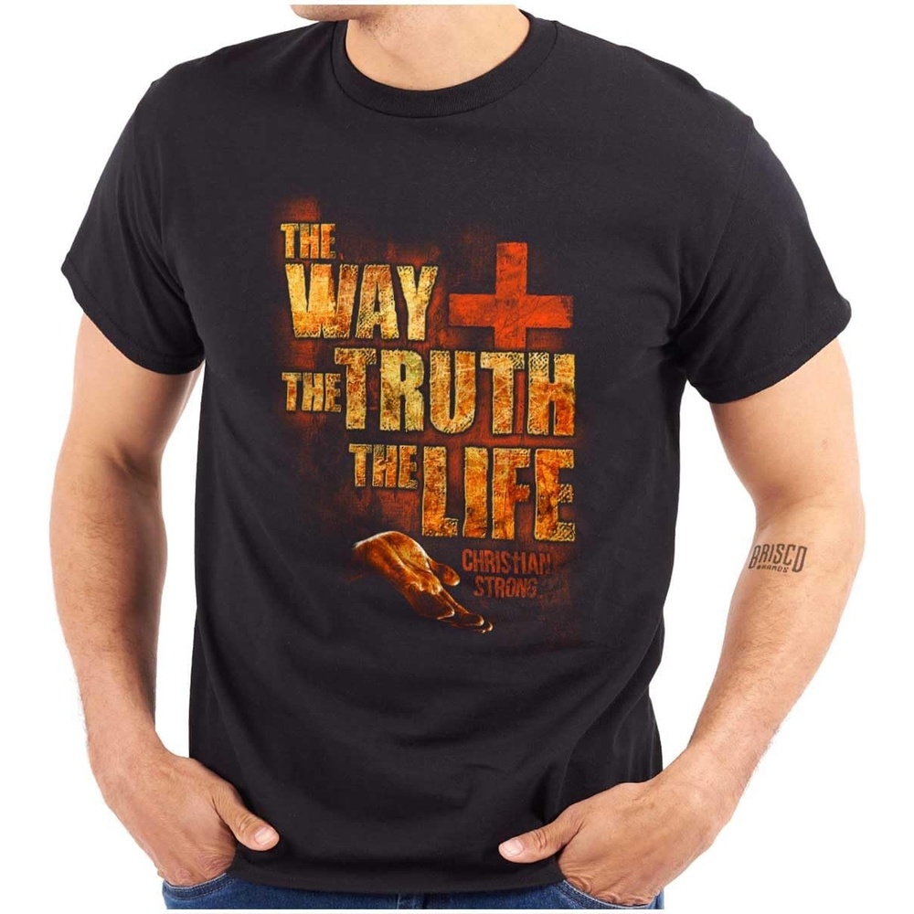 image:imageThe Way Truth Life Christian Cross Mens Graphic T Shirt TeesBlack