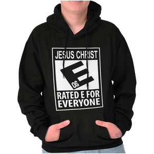 Brisco Brands Punny Christian Jesus is for Everyone Hoodie Sweatshirt Women Men(Black)