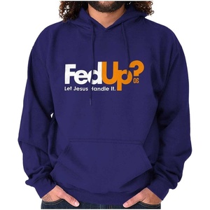 Brisco Brands Punny Christian Let Jesus Handle It Hoodie Sweatshirt Women Men(Purple)