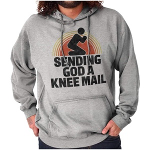 Brisco Brands Sending God A Knee Mail Christian Hoodie Sweatshirt Women Men(Sport Grey)