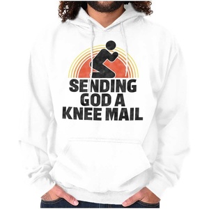 Brisco Brands Sending God A Knee Mail Christian Hoodie Sweatshirt Women Men(White)