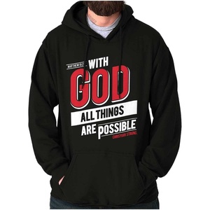 Brisco Brands With God All Things Are Possible Hoodie Hooded Sweatshirt Men(Black)