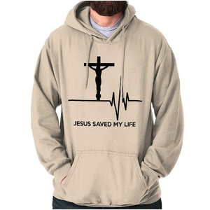 Christian Strong Jesus Saved My Life Crucifix Hoodie Sweatshirt Women Men Sand