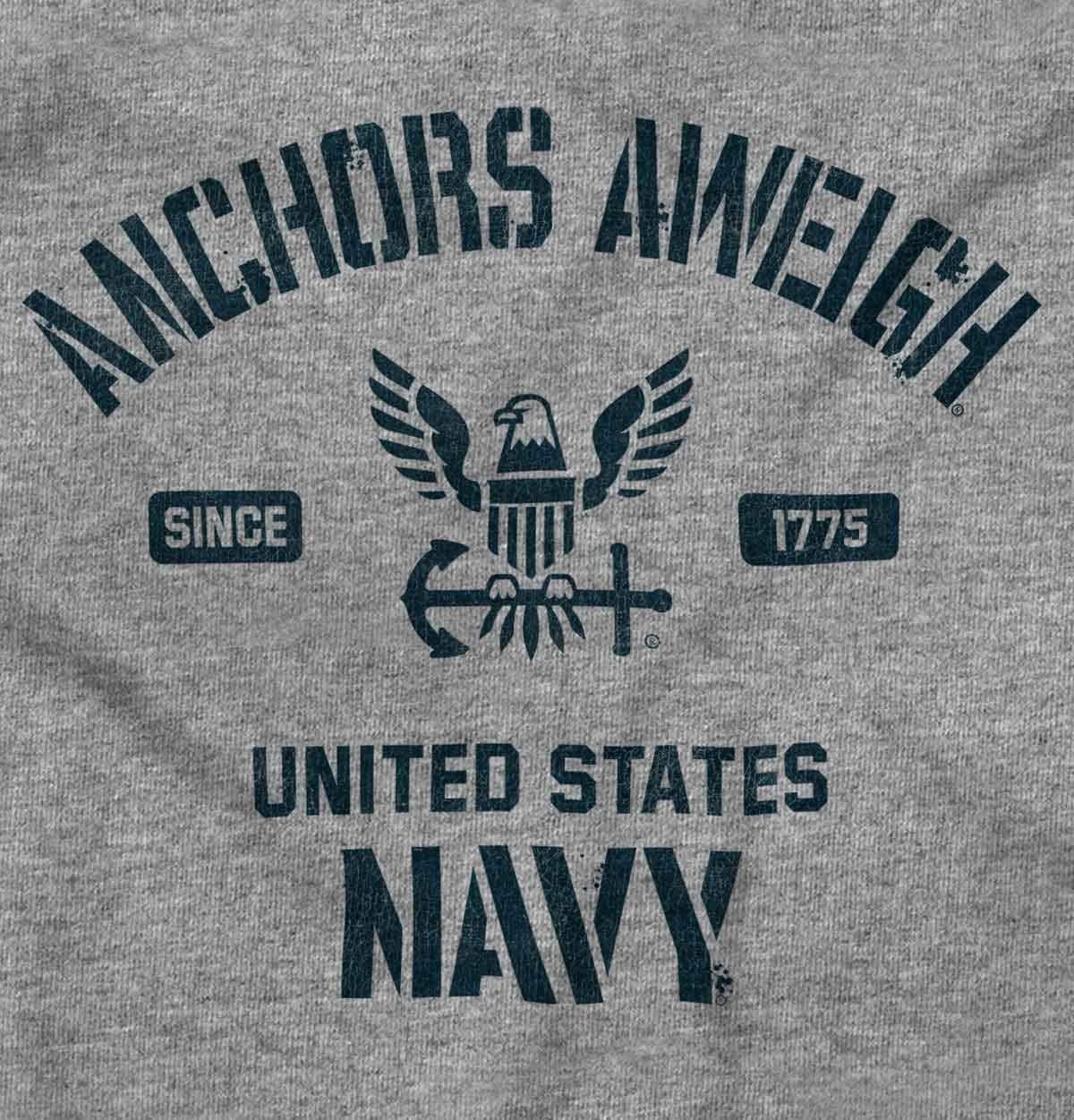 image:imageBrisco Brands Anchors Aweigh United States Navy Zip Up Hoodie Mens WomensSport Grey