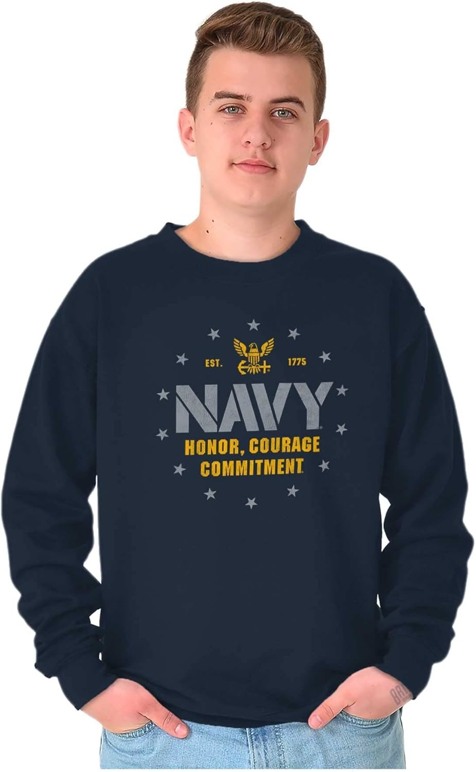 image:imageBrisco Brands Est 1775 Navy Honor Courage Commit Sweatshirt for Men or WomenNavy