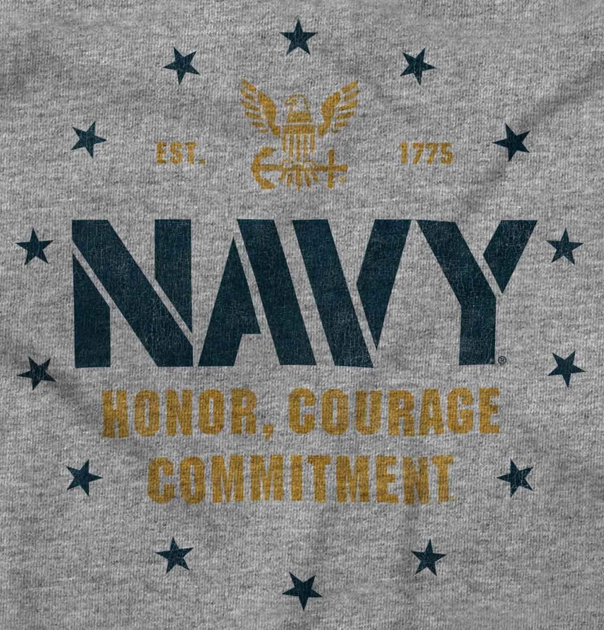 image:imageBrisco Brands Est 1775 Navy Honor Courage Commit Sweatshirt for Men or WomenSport Grey