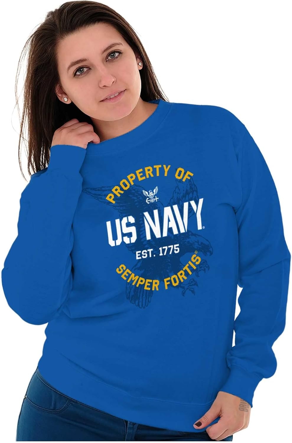 image:imageBrisco Brands Property US Navy 1775 Semper Fortis Sweatshirt for Men or WomenRoyal