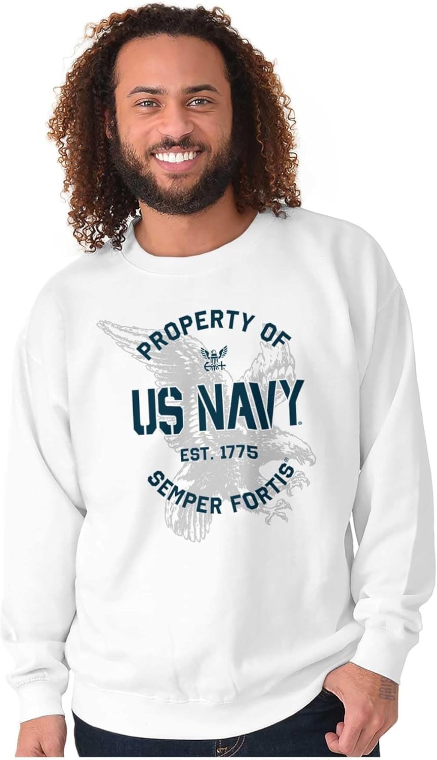 image:imageBrisco Brands Property US Navy 1775 Semper Fortis Sweatshirt for Men or WomenWhite
