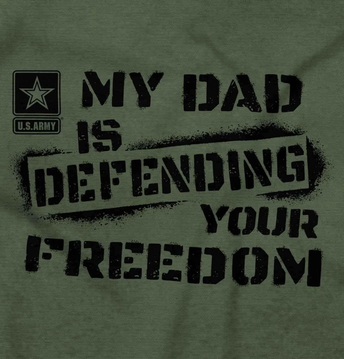 image:imageBrisco Brands US Army Logo My Dad Defending Freedom Long Sleeve Tshirt Men WomenMilitary Green