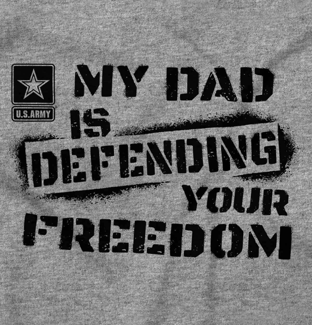 image:imageBrisco Brands US Army Logo My Dad Defending Freedom Long Sleeve Tshirt Men WomenSport Grey