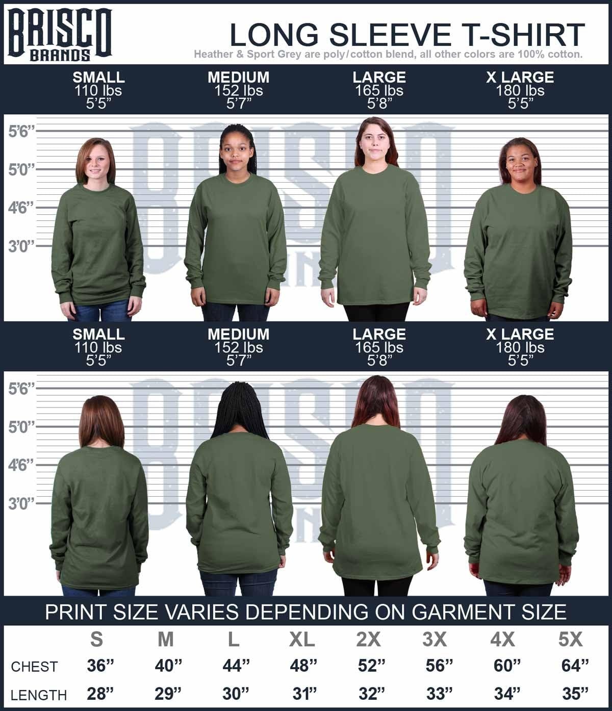 image:imageBrisco Brands US Army My Hubby Defending Freedom Long Sleeve Tshirt Men WomenMilitary Green