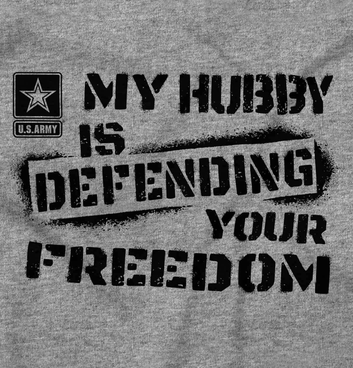 image:imageBrisco Brands US Army My Hubby Defending Freedom Sweatshirt for Men or WomenSport Grey
