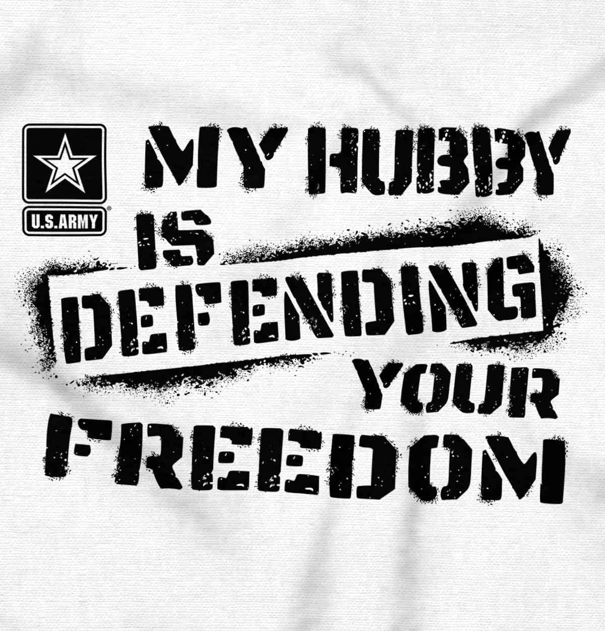 image:imageBrisco Brands US Army My Hubby Defending Freedom Sweatshirt for Men or WomenWhite