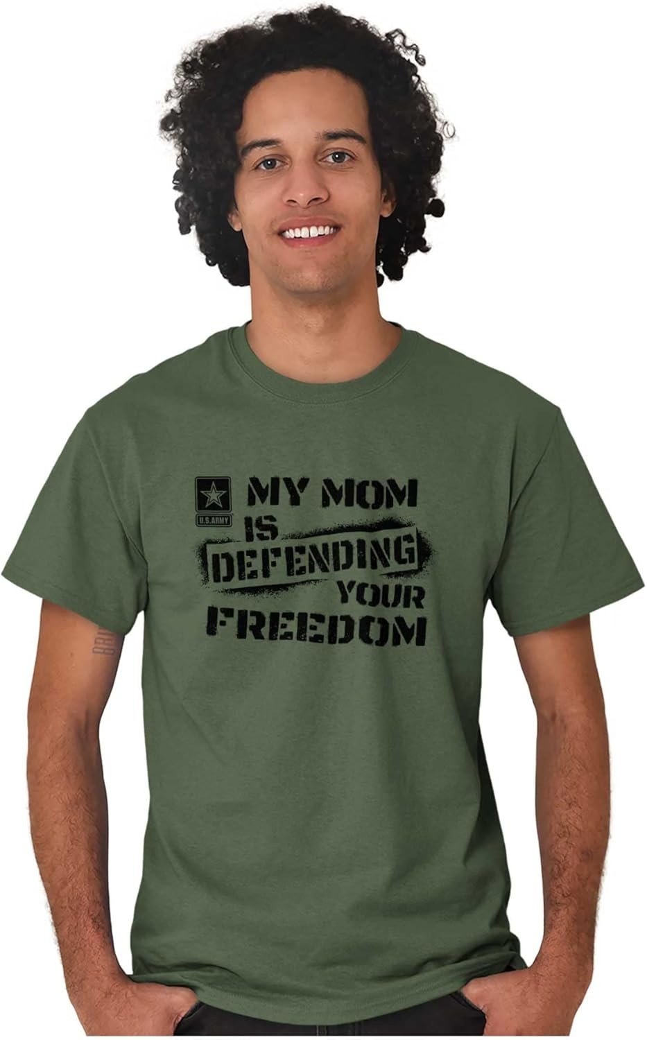 image:imageBrisco Brands US Army My Mom Defending Freedom Graphic T Shirt Men or WomenMilitary Green
