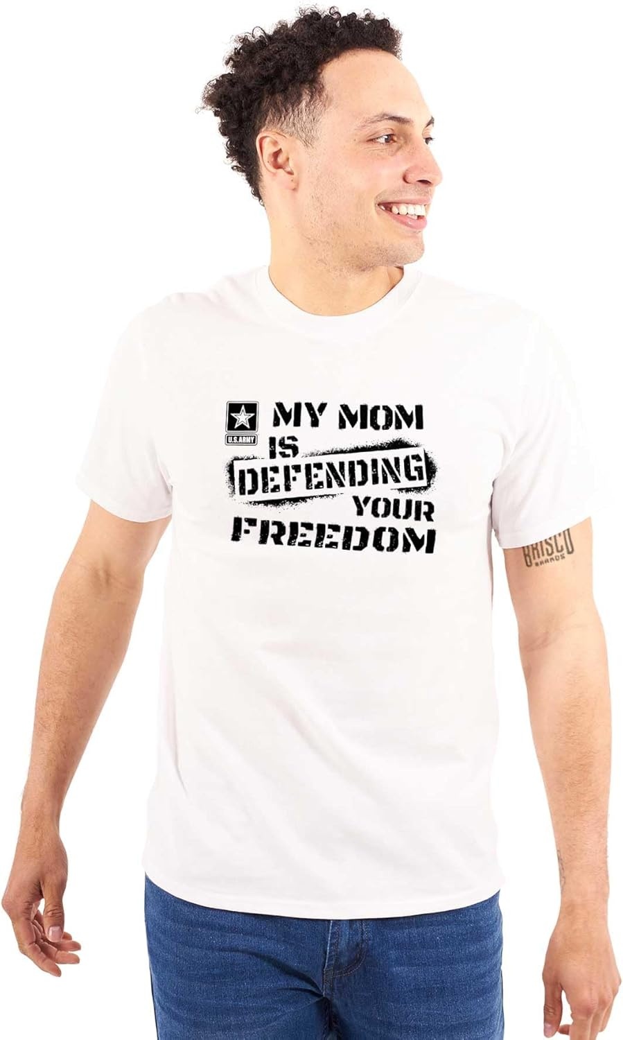 image:imageBrisco Brands US Army My Mom Defending Freedom Graphic T Shirt Men or WomenWhite