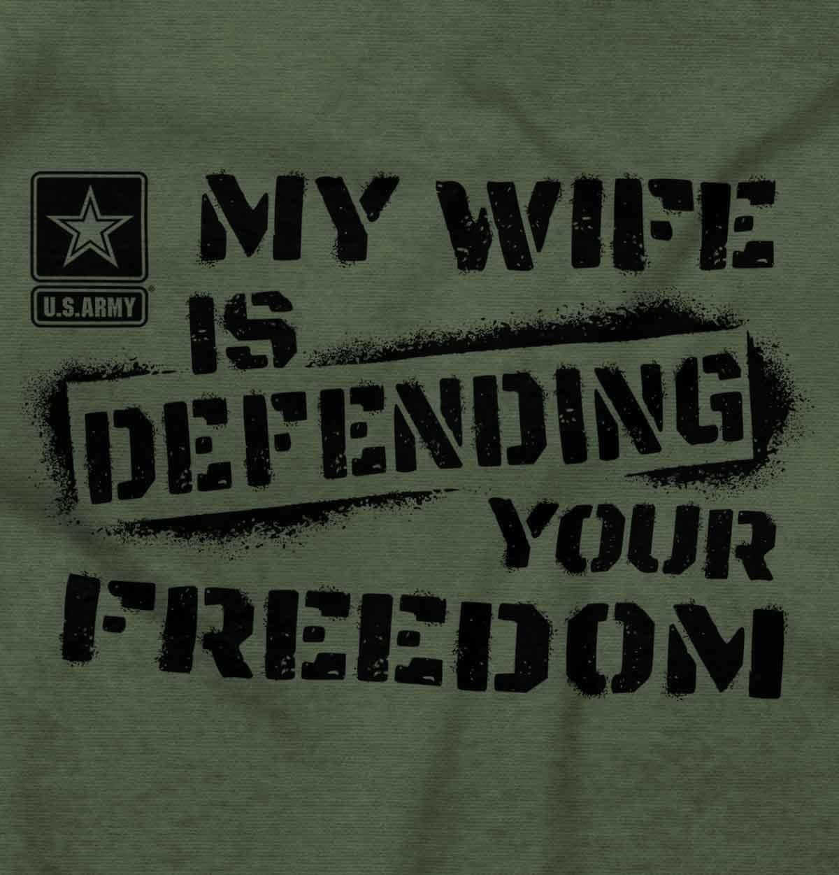image:imageBrisco Brands US Army My Wife Defending Freedom Hoodie Sweatshirt Women MenMilitary Green