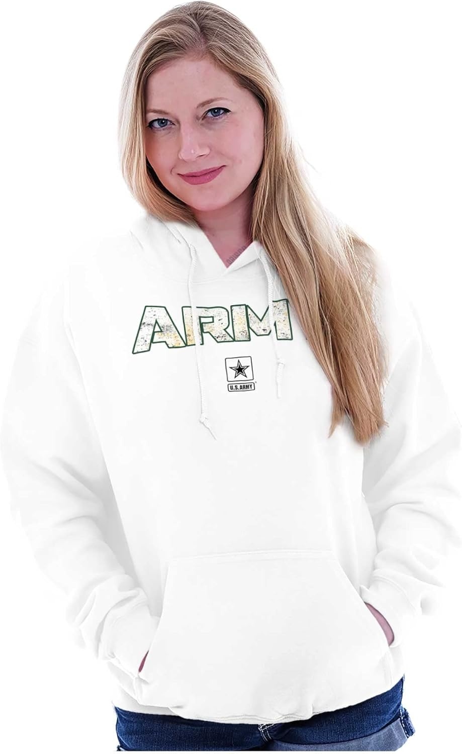 image:imageBrisco Brands US Army PT Style Casual Military Hoodie Sweatshirt Women MenWhite